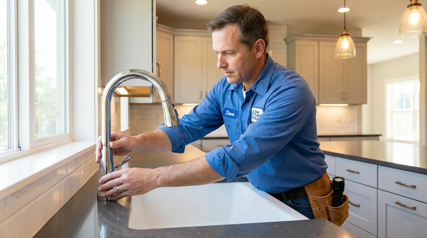 Kitchen faucet installation by Johns Plumbing LLC in Stoneville