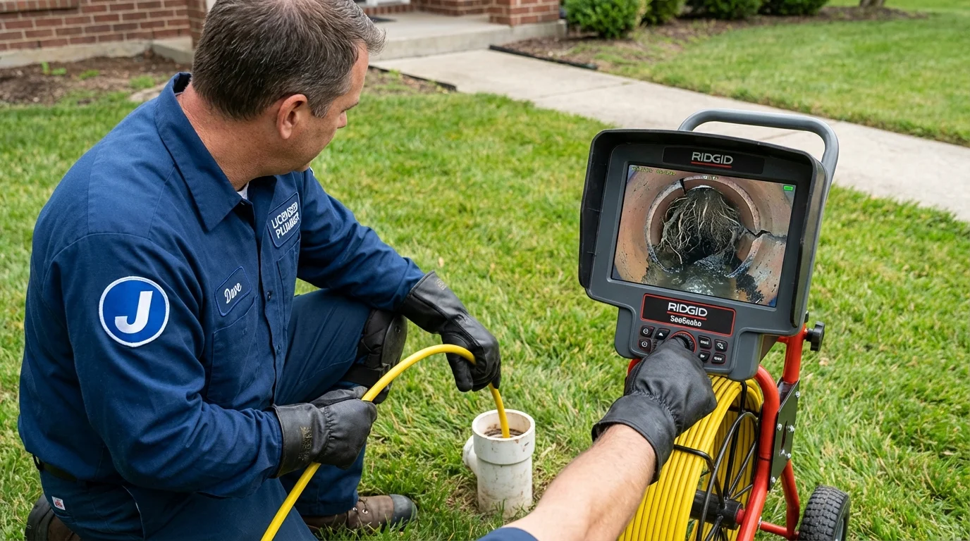 Sewer camera inspection being performed by Johns Plumbing LLC in Stoneville